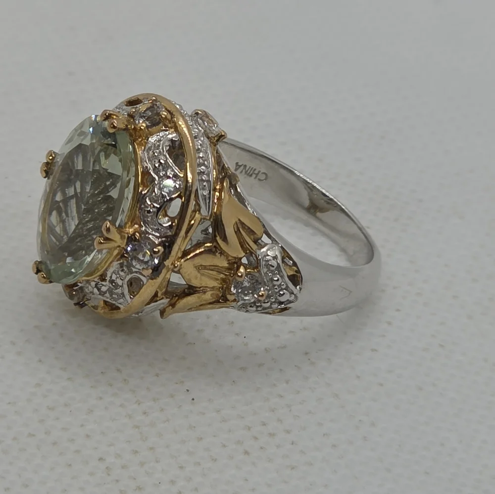 Like New Spectacular Rare Estate Victoria Wieck Genuine Prasiolite Ring - Picture 6 of 15